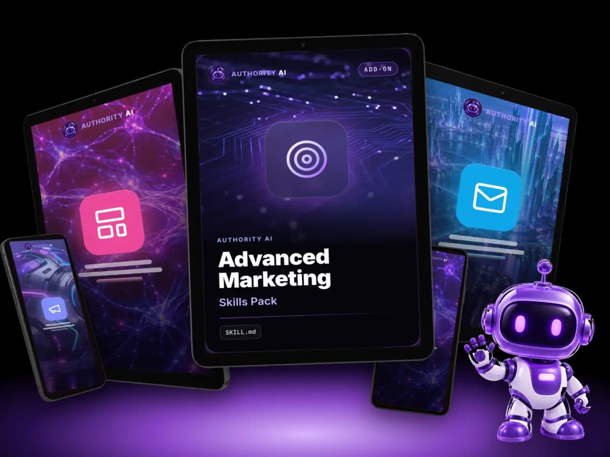 The Advanced Marketing Skills Pack cover on a tablet
